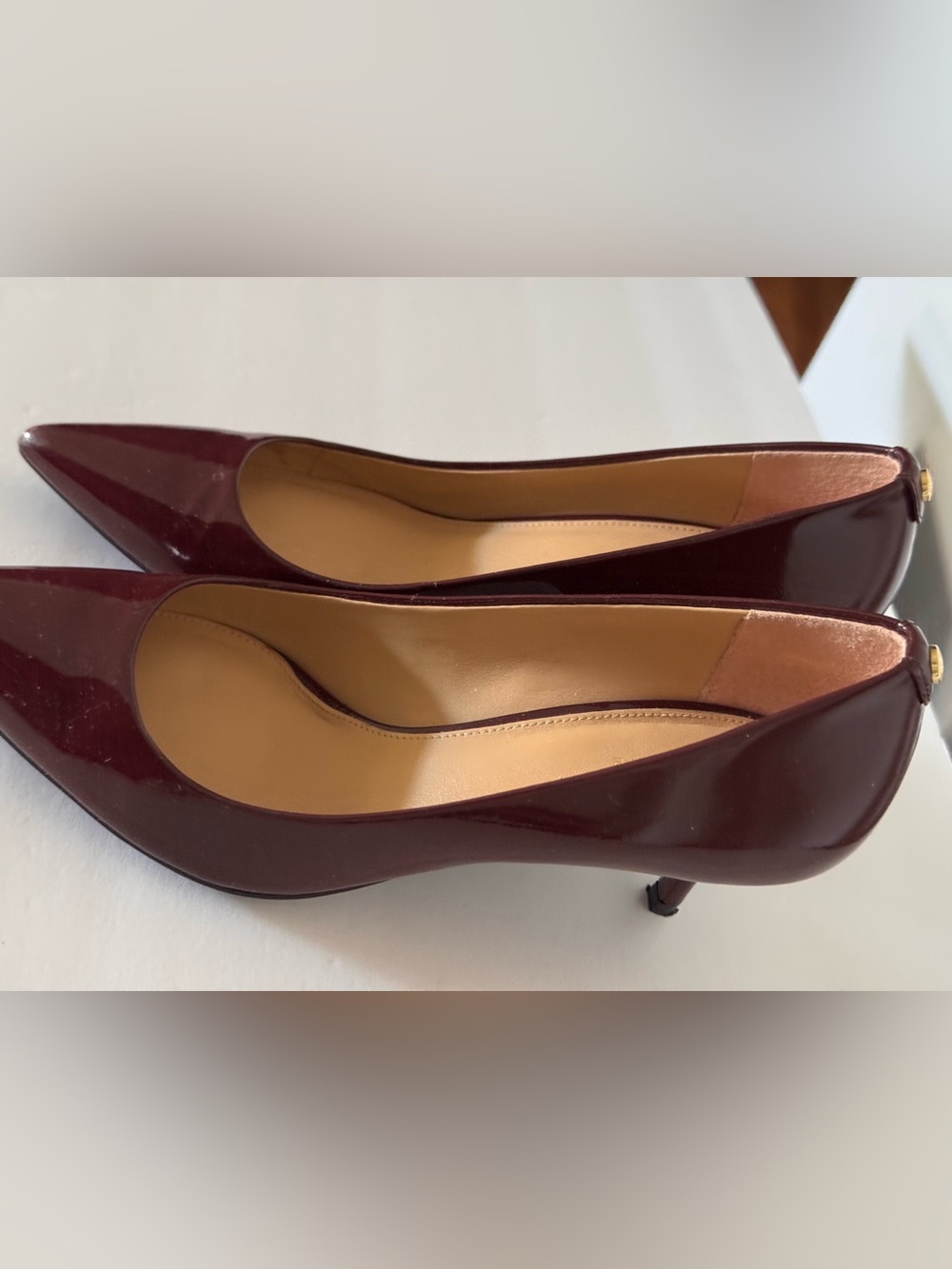 Michael Kors Women's Burgundy Patent Heels - Picture 2 of 8
